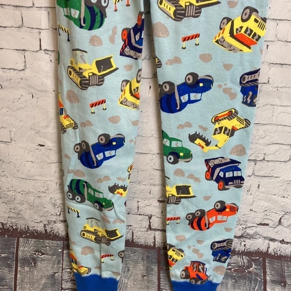 Hanna Andersson Construction Trucks Tractors Long John Pajamas PJs 140 10 NWT